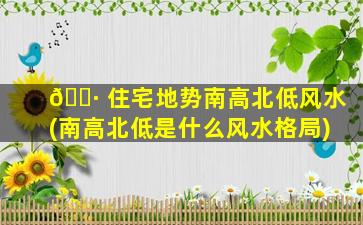 🕷 住宅地势南高北低风水(南高北低是什么风水格局)